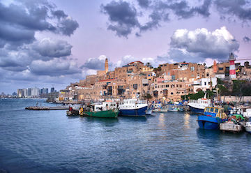 Jaffa Hafen bwölkt